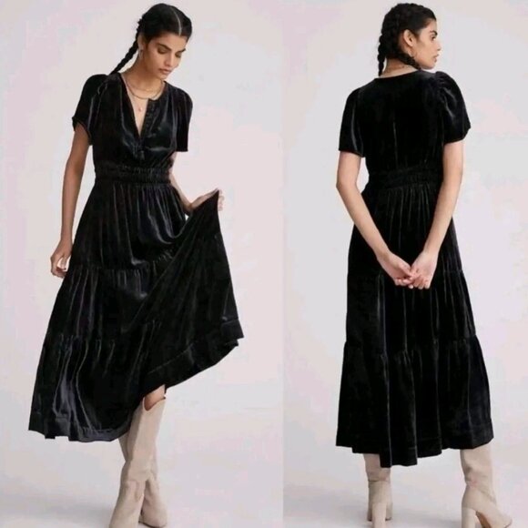 Anthropologie The Somerset Maxi Dress in Velvet - Picture 1 of 9